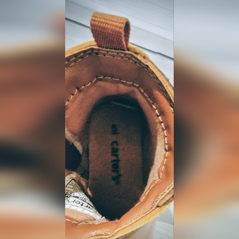 Carter's Tan Kids Zip-Up Boots with Side Heart Bucklerters Size 5 - Picture 8 of 8